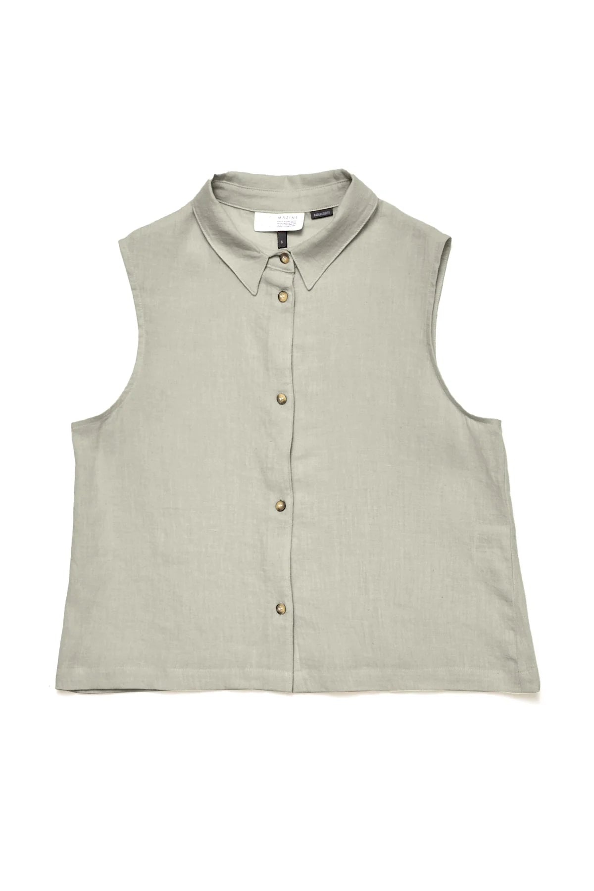 Mazine // Short Sleeve Linen Shirt - Seagrass