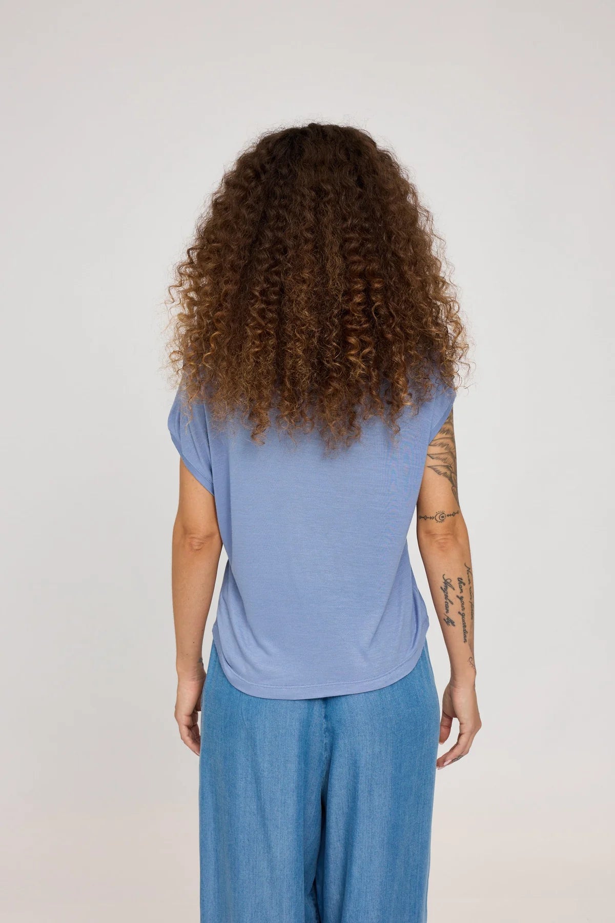 Mazine // Cropped T Loose Fit - Dusk Blue