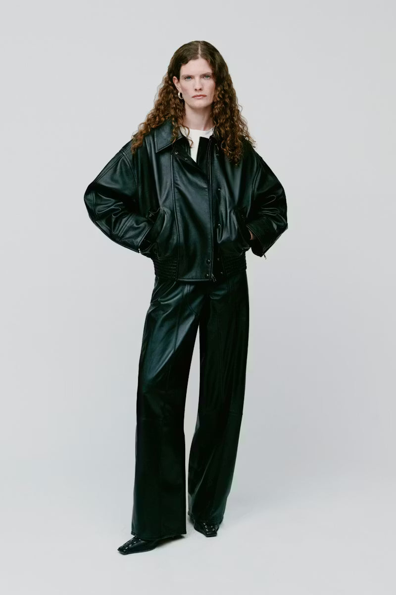 Ivy Oak // Laila leather Jacket -Black