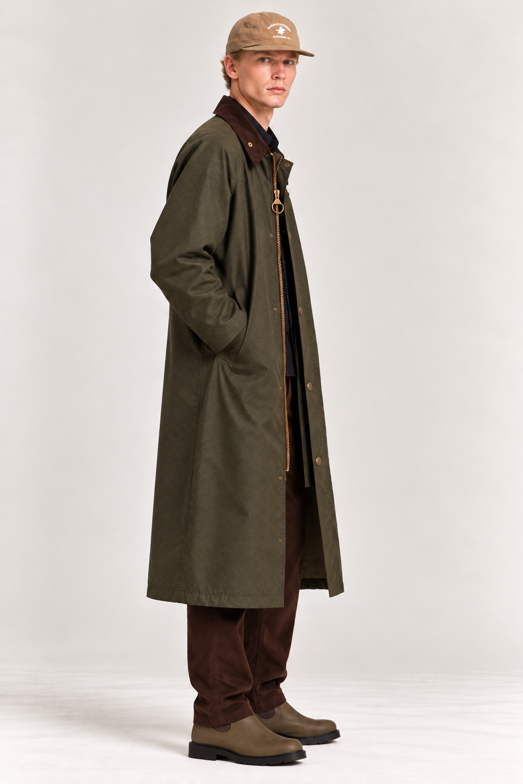 Beier & Vig unisex wax jacket // Oldbury Long Wax Olive