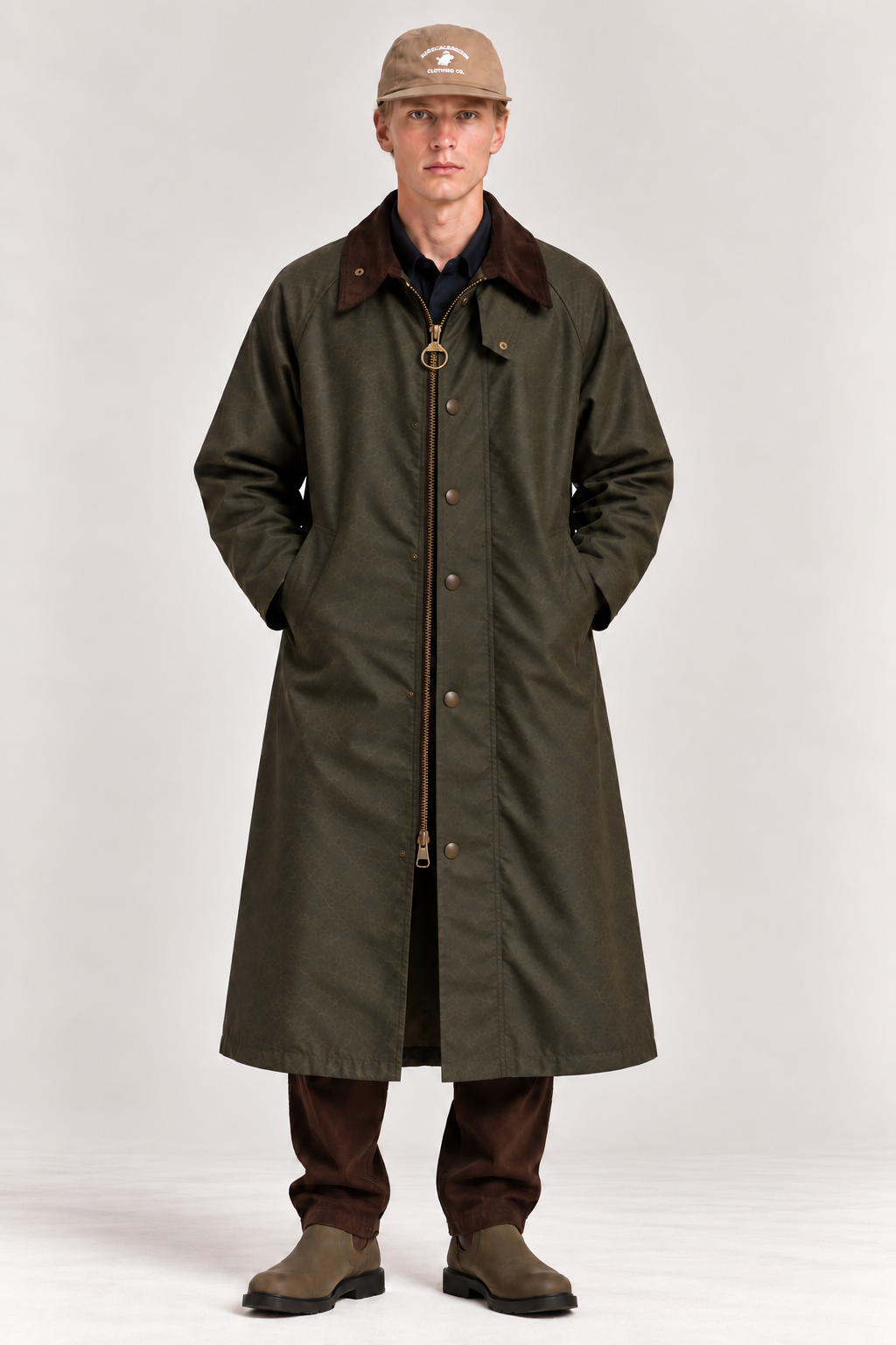 Beier & Vig unisex wax jacket // Oldbury Long Wax Olive
