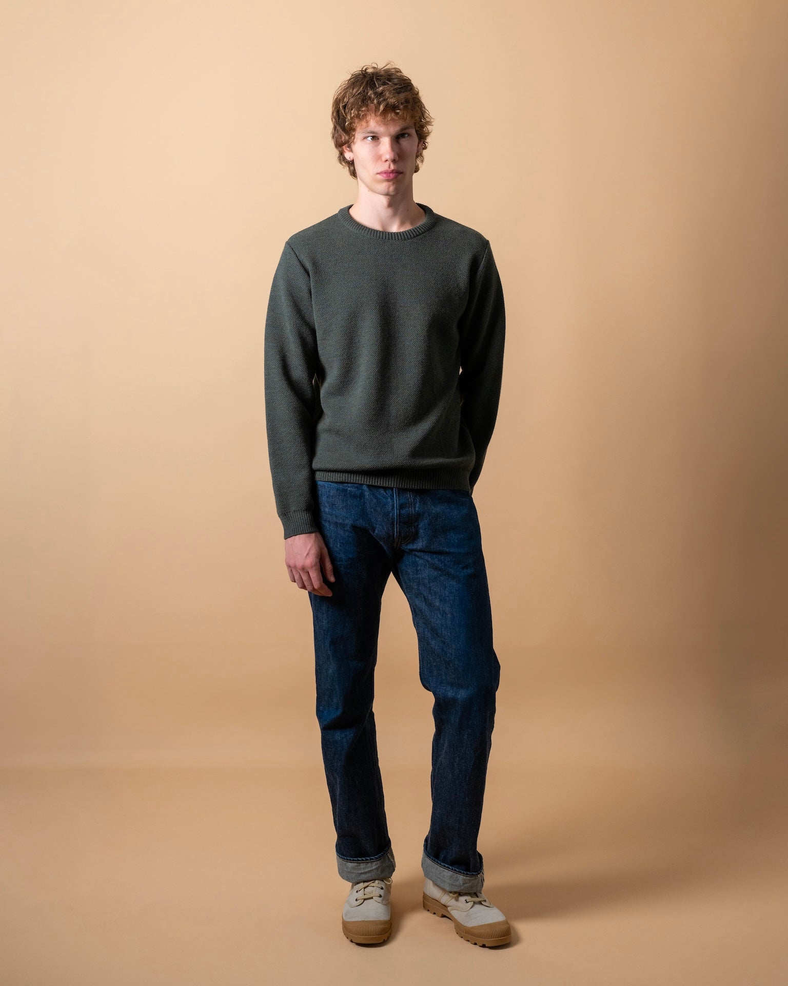 Nitto Knitwear // Pull Youri col rond - Khaki