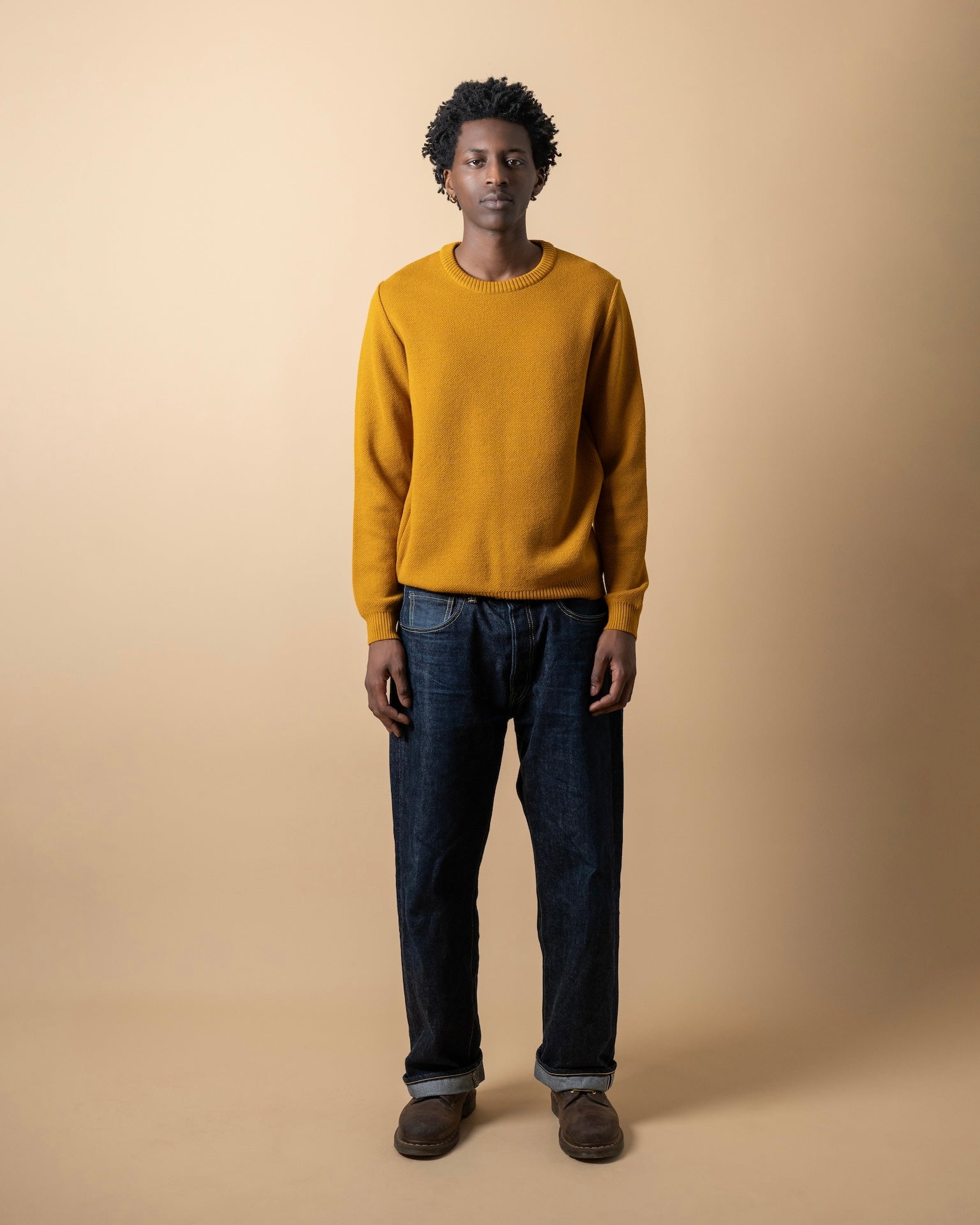 Nitto Knitwear // Pull Youri col rond - Ocher
