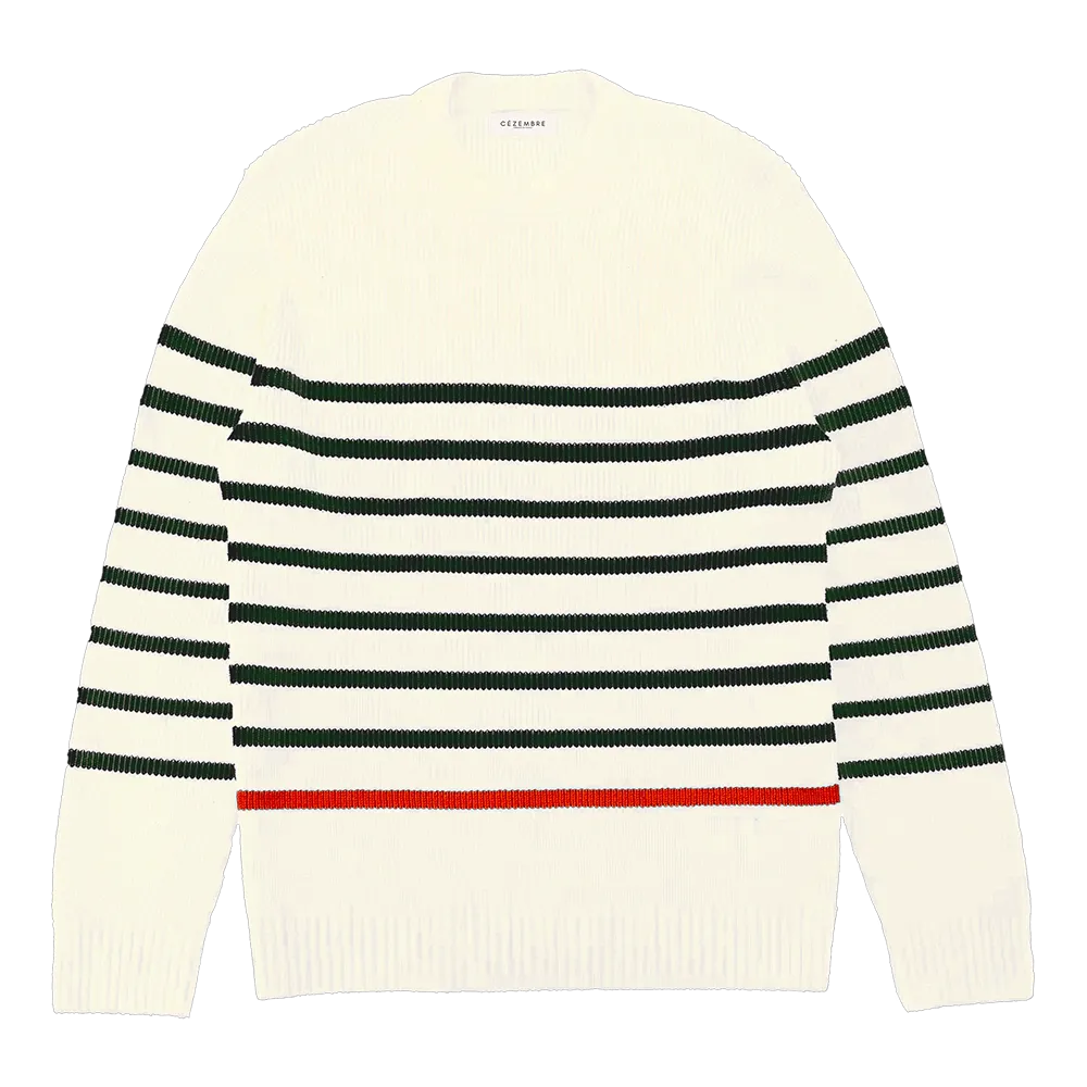 cezembre // CHEVRETS Striped Sweater - Écru sapin