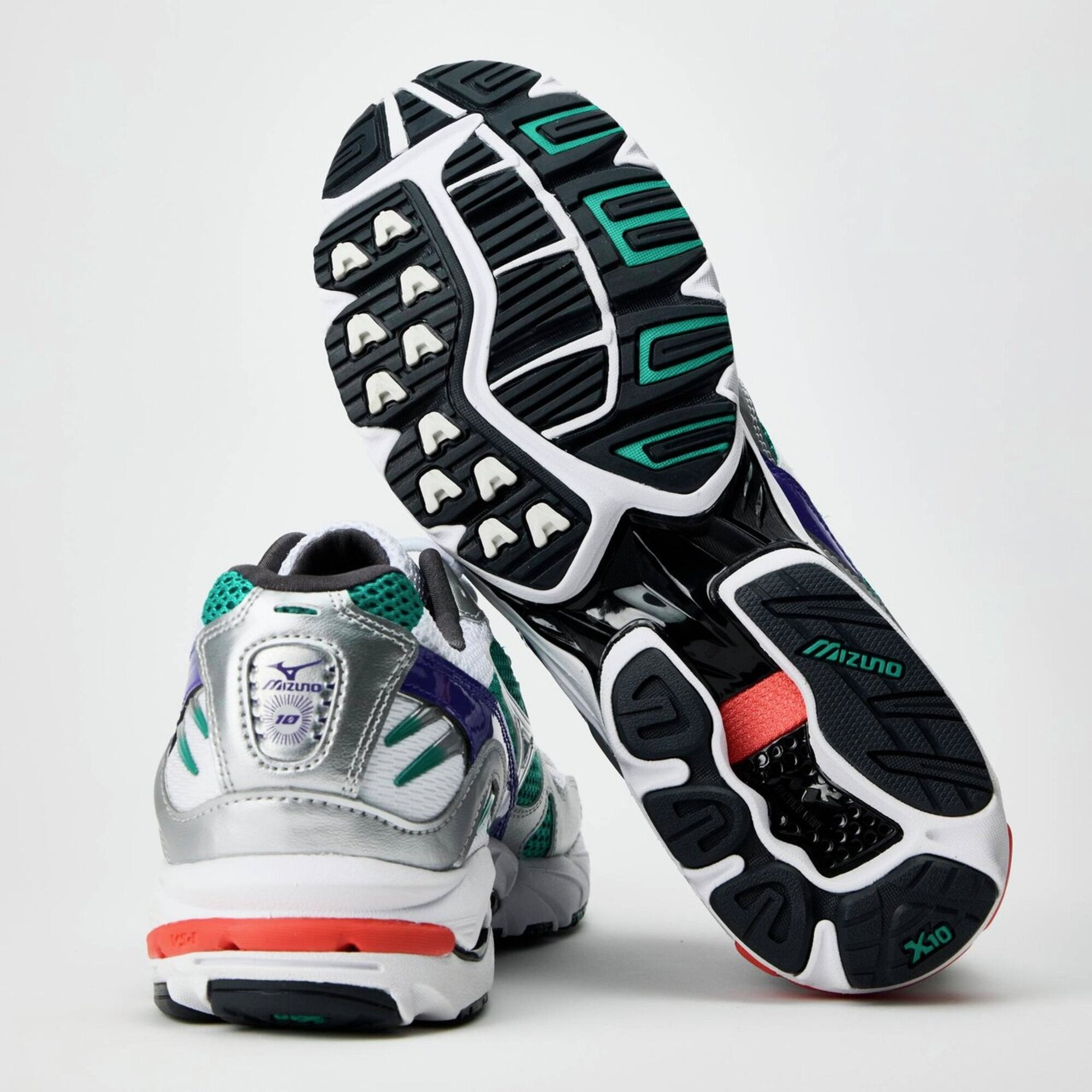 Mizuno // Wave Rider 10 - White Silver/ Teal Purple