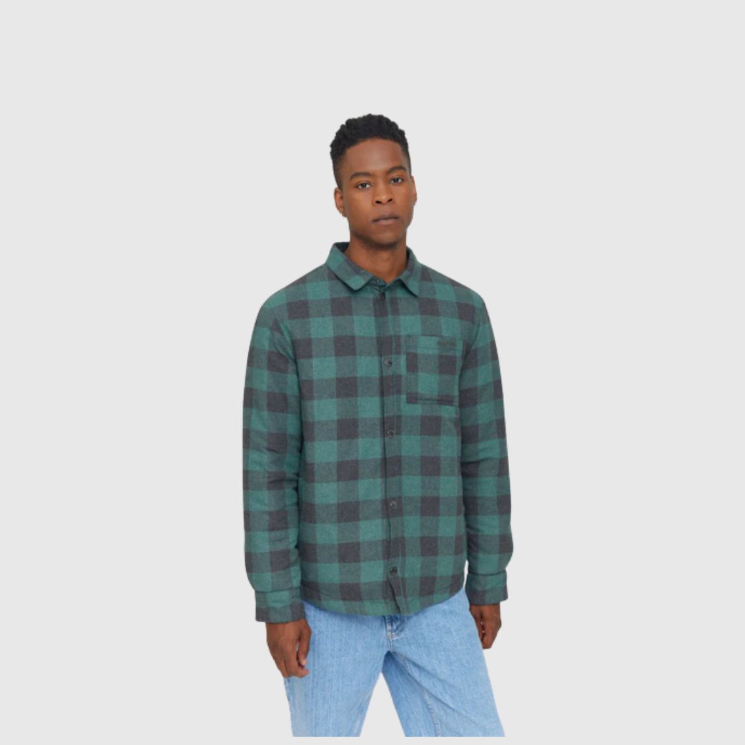 Mazine // Clinton Padded Shirt - Bottle/ Black