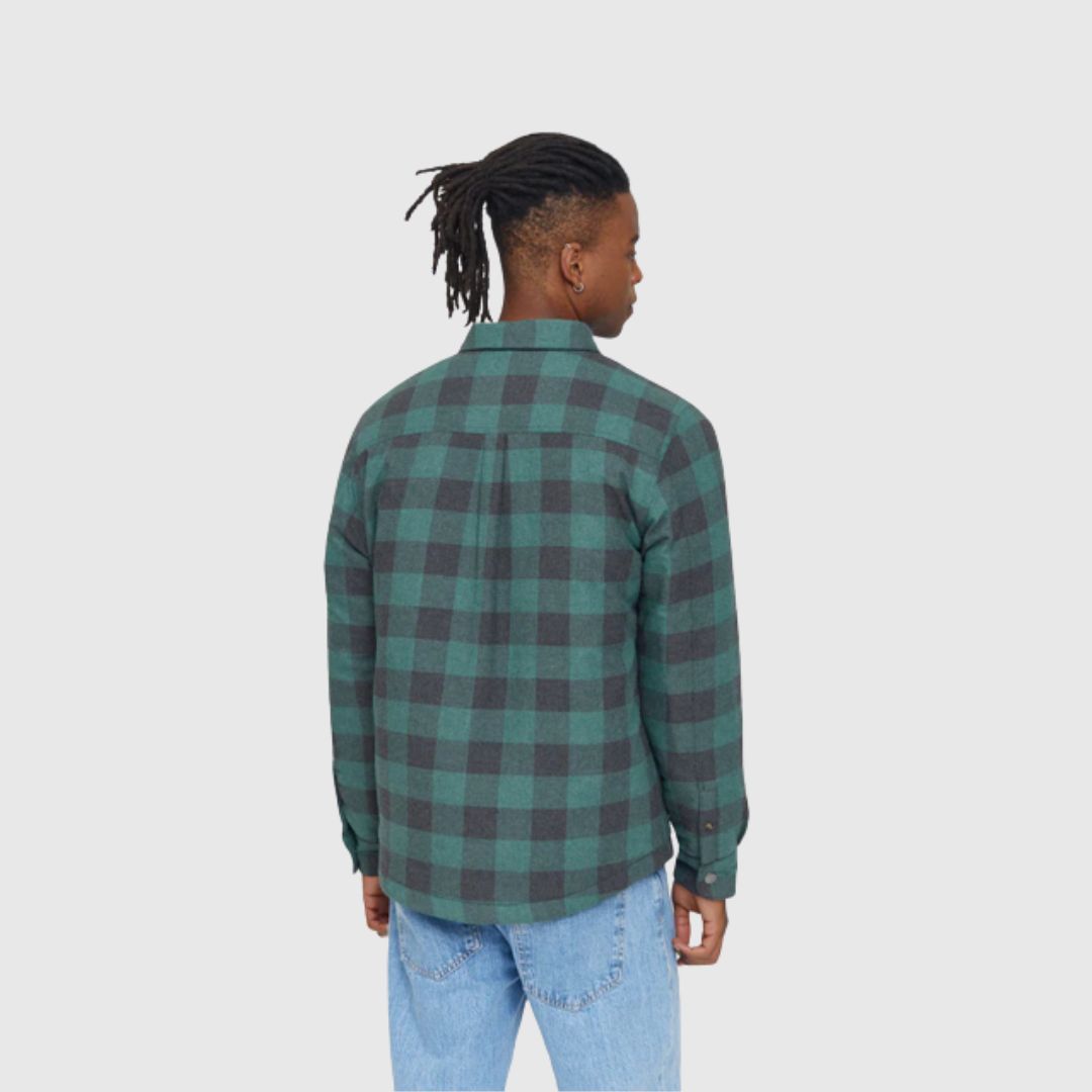 Mazine // Clinton Padded Shirt - Bottle/ Black