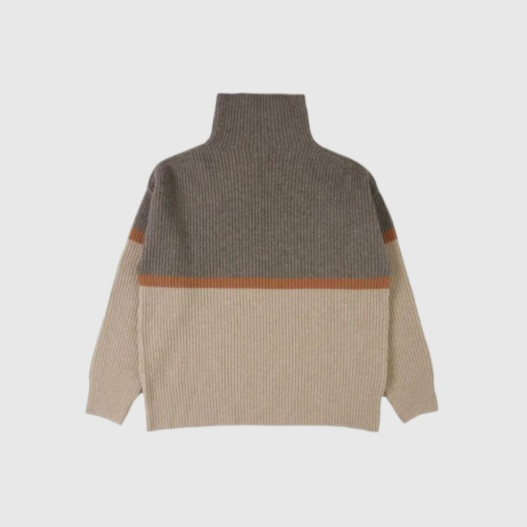 Matona // High Neck Sweater - Color Block