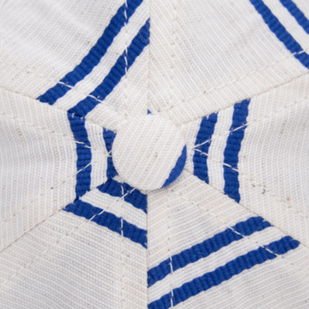 Upstate Stock // 6-Panel Cap - Japanese Linen - Ballpark Navy Stripe