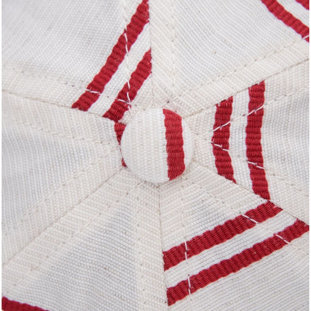 Upstate Stock // 6-Panel Cap - Japanese Linen - Ballpark Red Stripe