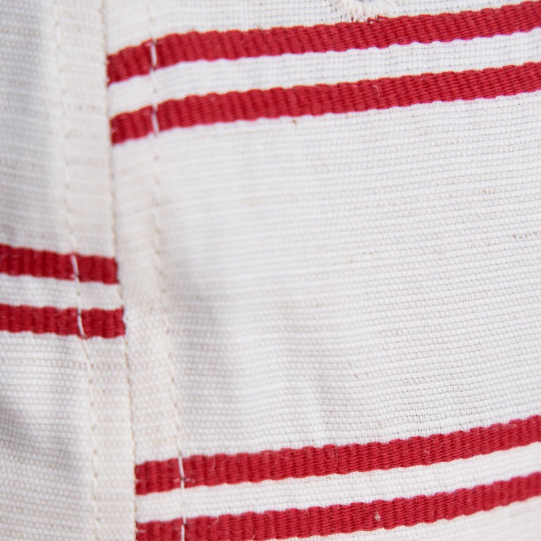 Upstate Stock // 6-Panel Cap - Japanese Linen - Ballpark Red Stripe