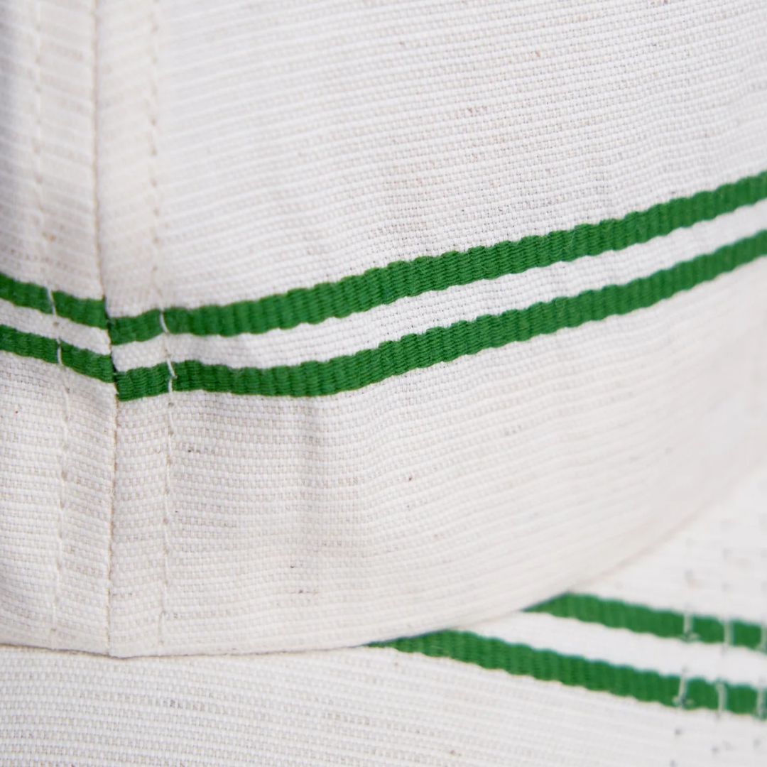 Upstate Stock // 6-Panel Cap - Japanese Linen - Ballpark Green Stripe