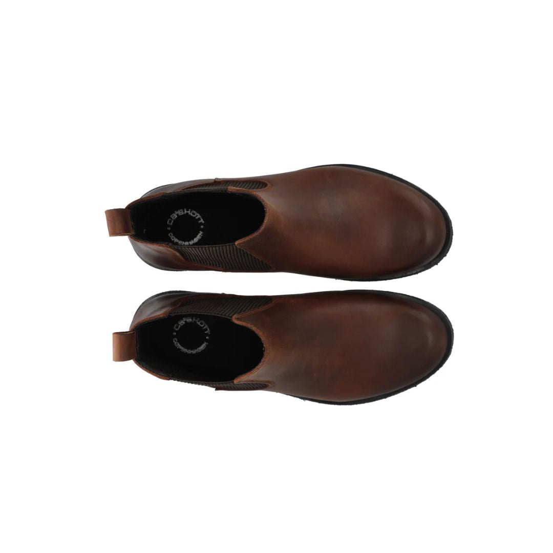 Cashott // CASFREJA Chelsea Boot Pull Up Leather - Brown