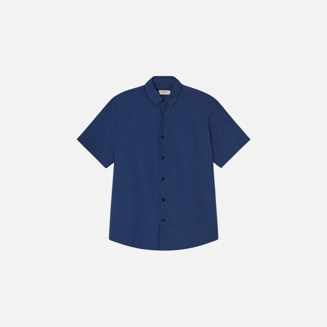 Thinking Mu // Seercucker Checks Tom Shirt - Navy