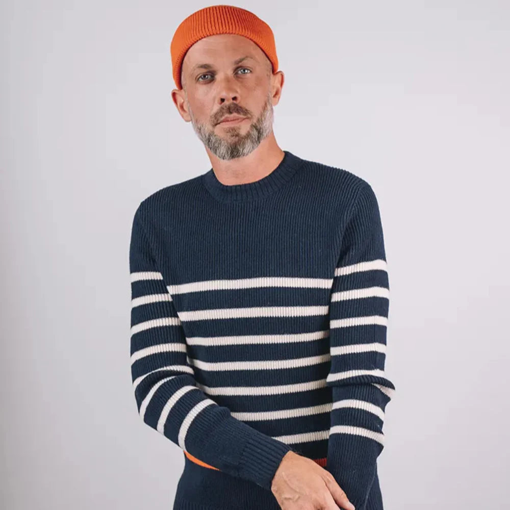 cezembre // CHEVRETS Striped Sweater - Marine écru