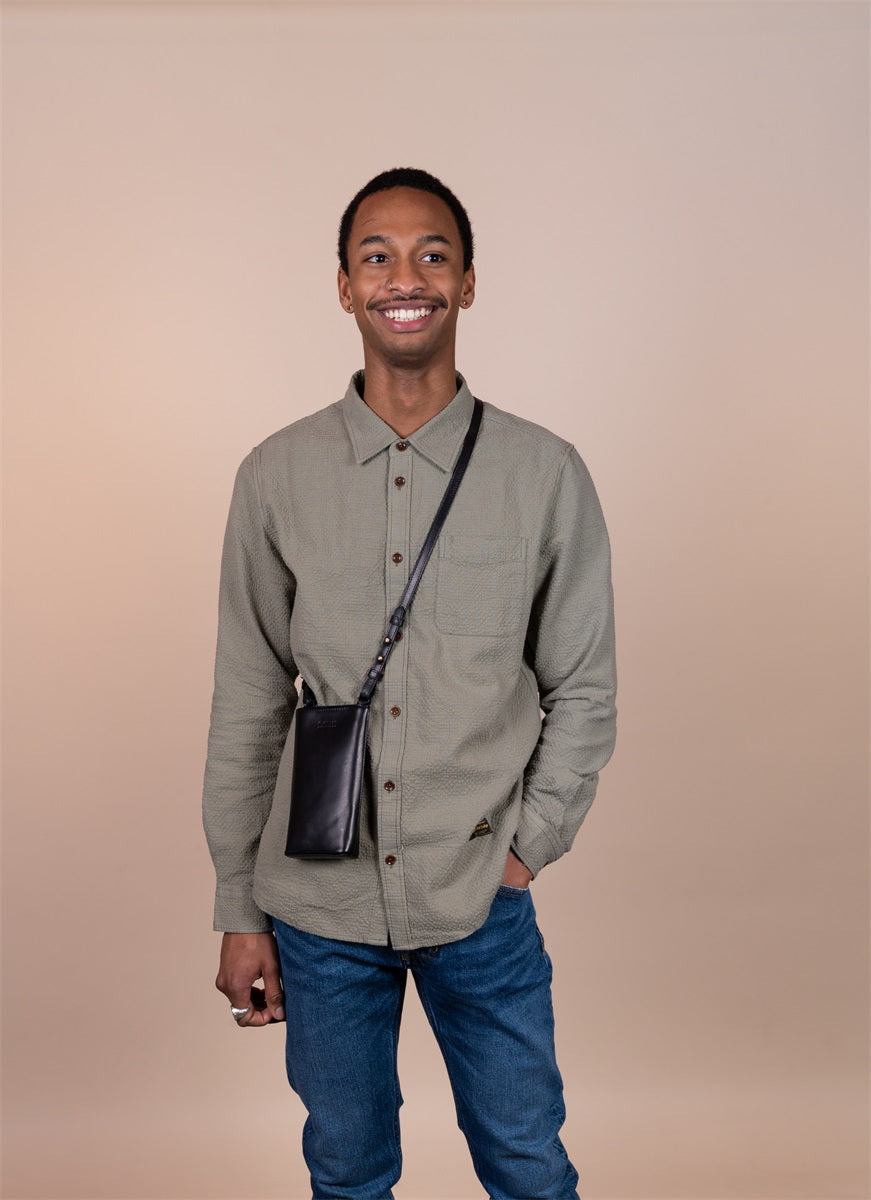 O My Bag // Charlie Phone Bag - Black Classic Leather