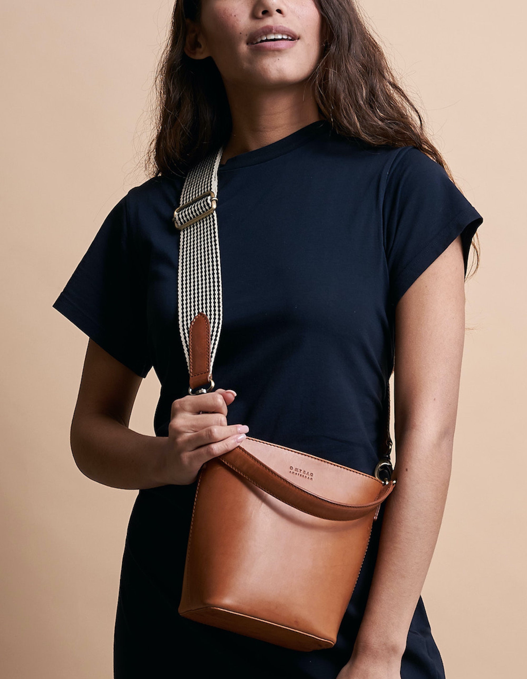 O My Bag // Webbing Strap - Cognac Checkered