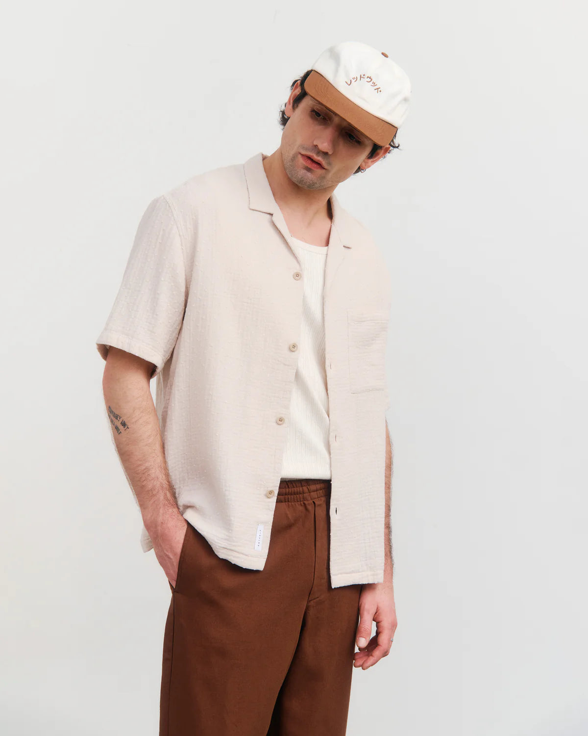 Rotholz // Bowling Shirt - Pale Grey