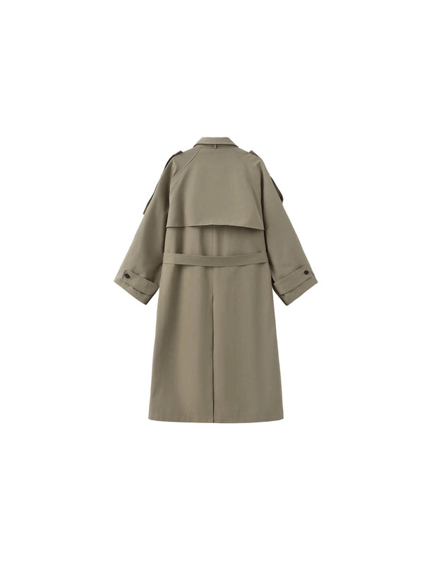 Cubic // Mid-Length Raglan Trench Coat - Dark Sea Green