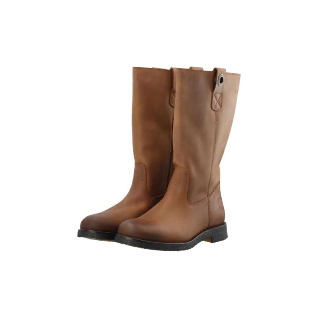 Cashott / CASFREJA Pull On Boot Warm Lining Pull Up Leather - Cognac