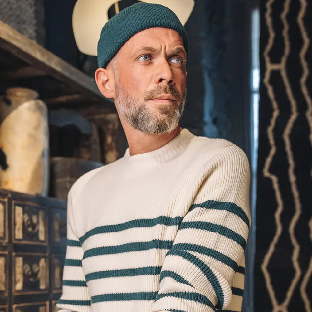 cezembre // CHEVRETS Striped Sweater - Écru sapin