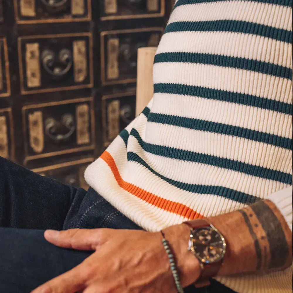 cezembre // CHEVRETS Striped Sweater - Écru sapin