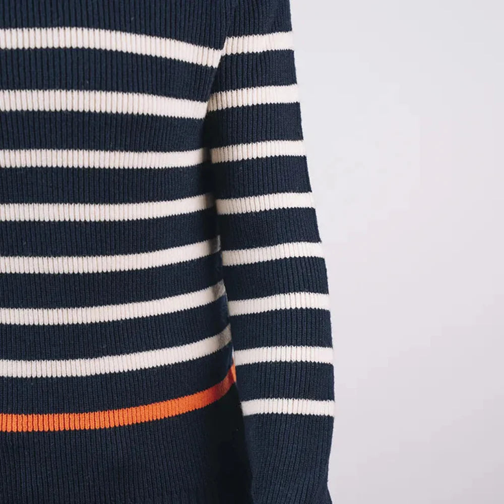 cezembre // CHEVRETS Striped Sweater - Marine écru